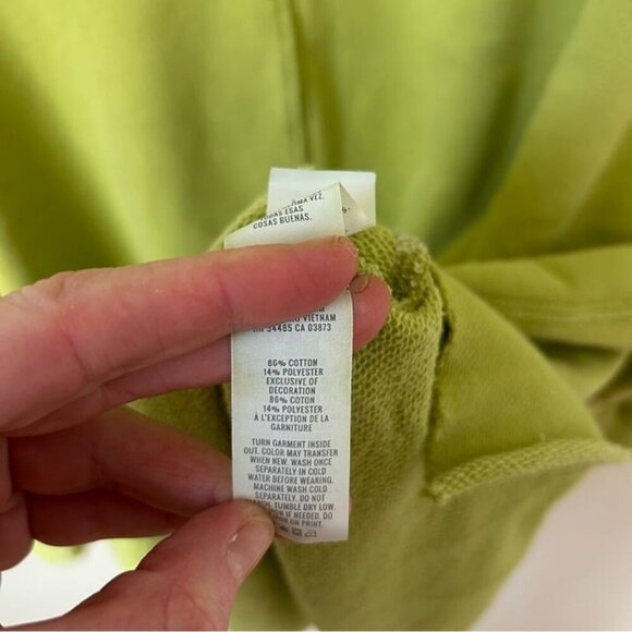 Aerie Down To Earth Bright Green Oversized Crewneck Sweatshirt Women’s Large - Picture 6 of 8